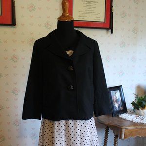 TALBOTS Black Wool Swing Blazer, Size 6